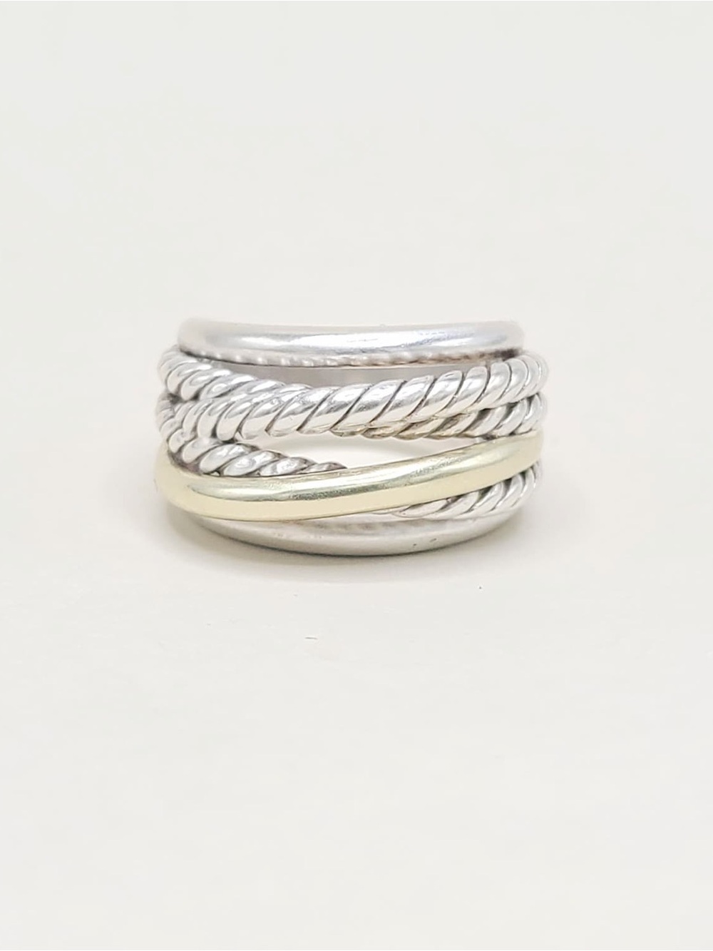 David Yurman Crossover Ring With Gold - Picture 5 of 6